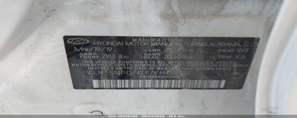 5NPD74LF7KH482055 2019 HYUNDAI ELANTRA photo no. 9