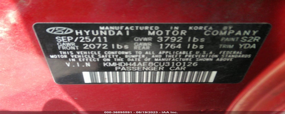 KMHDH4AE8CU310126 2012 HYUNDAI ELANTRA photo no. 9