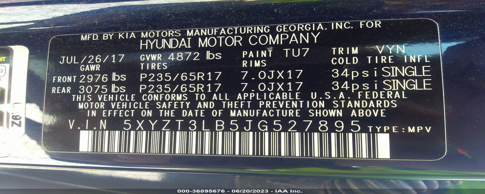 5XYZT3LB5JG527895 2018 HYUNDAI SANTA FE SPORT photo no. 9