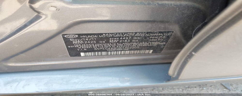 5NPEC4AB0BH302205 2011 HYUNDAI SONATA photo no. 9