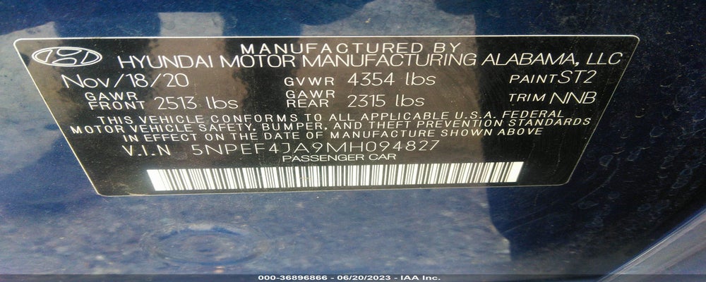 5NPEF4JA9MH094827 2021 HYUNDAI SONATA photo no. 9