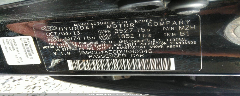 KMHCU4AE0DU580346 2013 HYUNDAI ACCENT photo no. 9