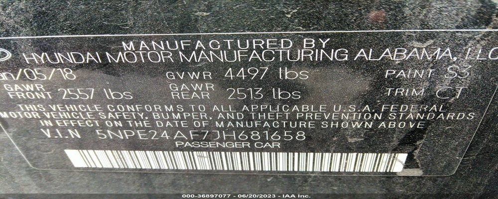 5NPE24AF7JH681658 2018 HYUNDAI SONATA photo no. 9