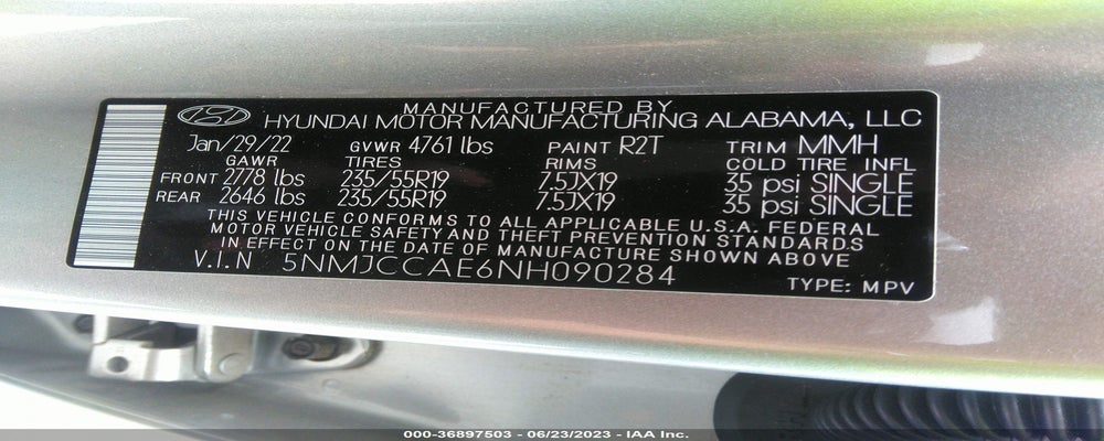 5NMJCCAE6NH090284 2022 HYUNDAI TUCSON photo no. 9