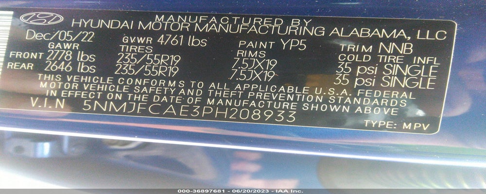 5NMJFCAE3PH208933 2023 HYUNDAI TUCSON photo no. 9