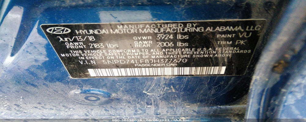 5NPD74LF8JH377670 2018 HYUNDAI ELANTRA photo no. 9