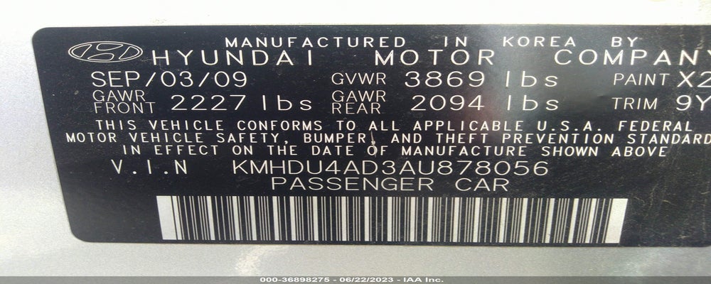 KMHDU4AD3AU878056 2010 HYUNDAI ELANTRA photo no. 9