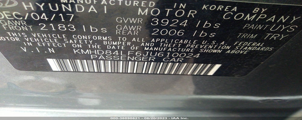 KMHD84LF6JU610024 2018 HYUNDAI ELANTRA photo no. 9