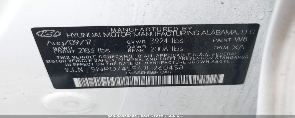 5NPD74LF6HG260458 2017 HYUNDAI ELANTRA photo no. 9