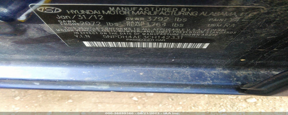 5NPDH4AE3CH142331 2012 HYUNDAI ELANTRA photo no. 9