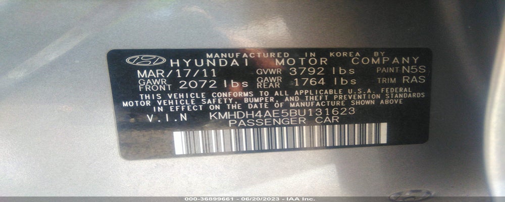 KMHDH4AE5BU131623 2011 HYUNDAI ELANTRA photo no. 9