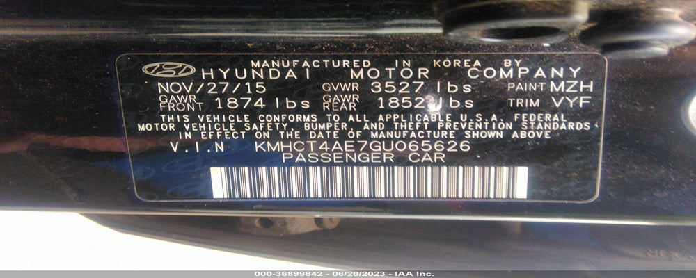 KMHCT4AE7GU065626 2016 HYUNDAI ACCENT photo no. 9
