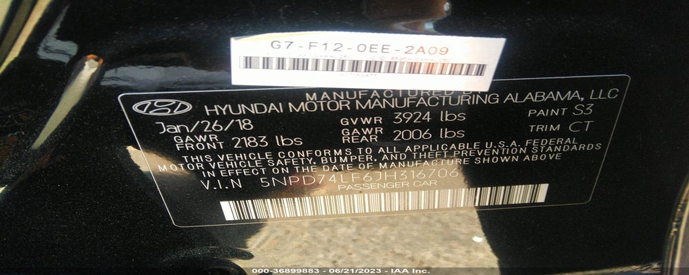 5NPD74LF6JH316706 2018 HYUNDAI ELANTRA photo no. 9