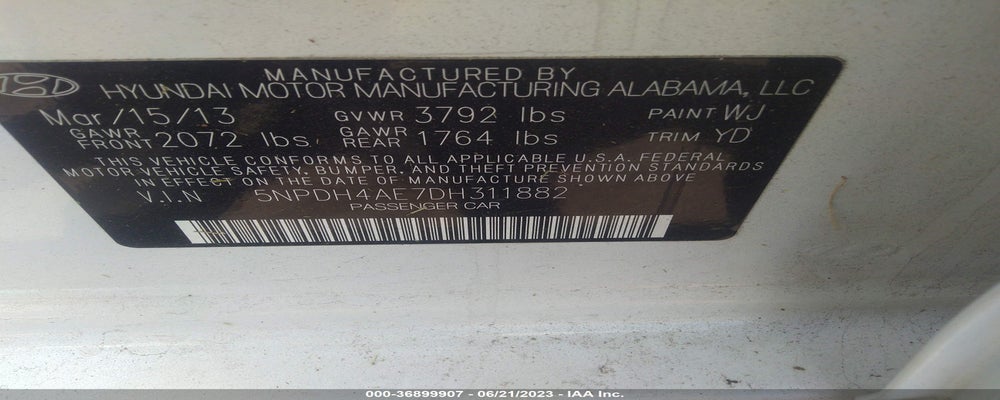 5NPDH4AE7DH311882 2013 HYUNDAI ELANTRA photo no. 9