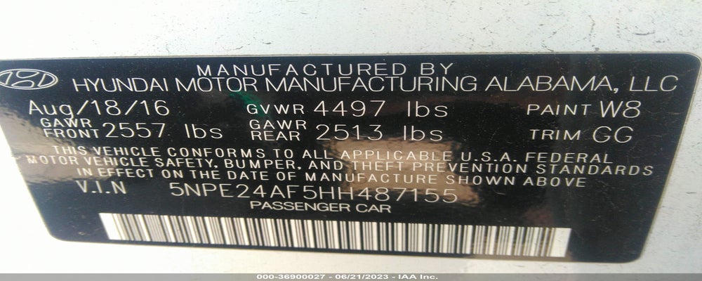 5NPE24AF5HH487155 2017 HYUNDAI SONATA photo no. 9