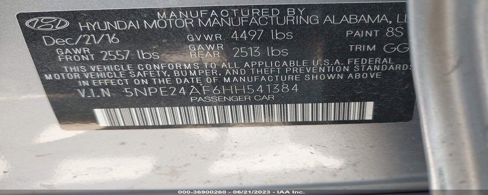 5NPE24AF6HH541384 2017 HYUNDAI SONATA photo no. 9