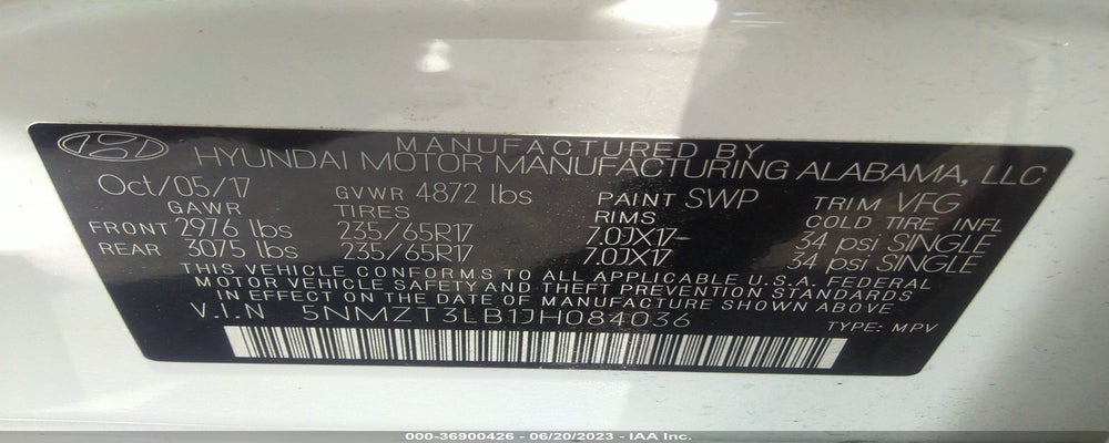 5NMZT3LB1JH084036 2018 HYUNDAI SANTA FE SPORT photo no. 9