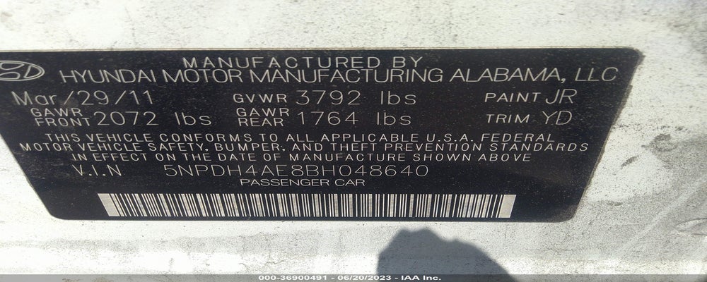 5NPDH4AE8BH048640 2011 HYUNDAI ELANTRA photo no. 9