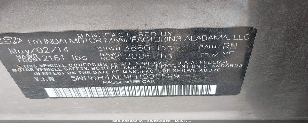 5NPDH4AE9EH530599 2014 HYUNDAI ELANTRA photo no. 9