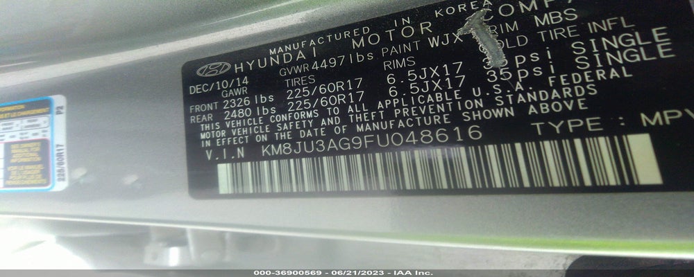 KM8JU3AG9FU048616 2015 HYUNDAI TUCSON photo no. 9