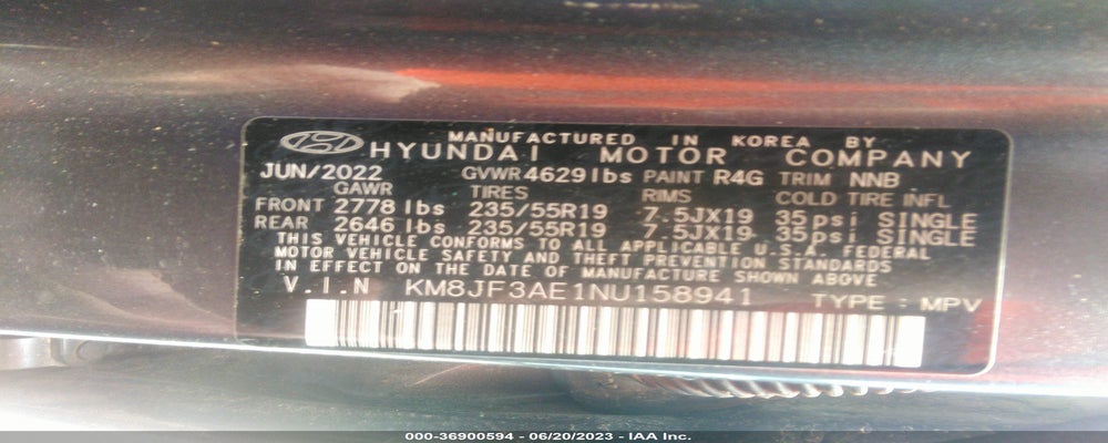 KM8JF3AE1NU158941 2022 HYUNDAI TUCSON photo no. 9