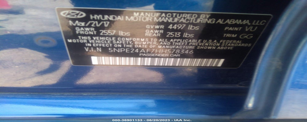 5NPE24AF7HH578346 2017 HYUNDAI SONATA photo no. 9