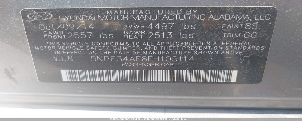 5NPE34AF8FH105114 2015 HYUNDAI SONATA photo no. 9