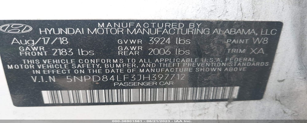 5NPD84LF3JH397712 2018 HYUNDAI ELANTRA photo no. 9