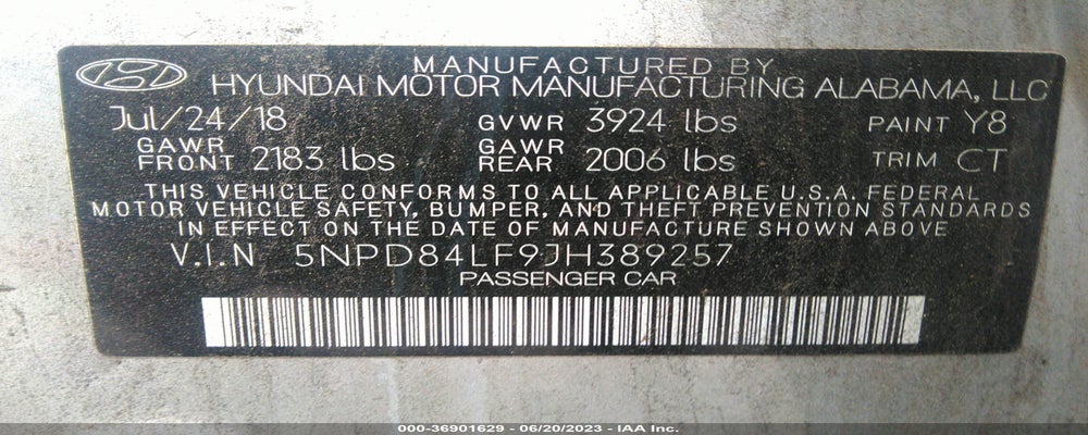 5NPD84LF9JH389257 2018 HYUNDAI ELANTRA photo no. 9