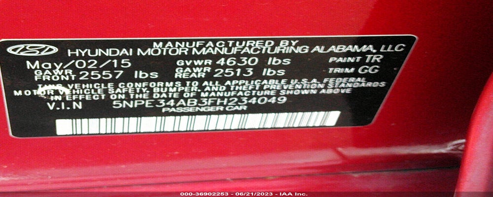 5NPE34AB3FH234049 2015 HYUNDAI SONATA photo no. 9