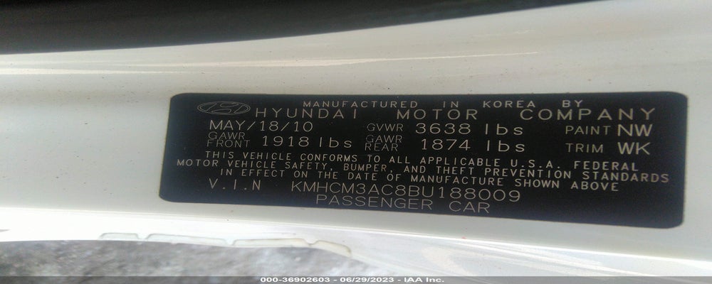 KMHCM3AC8BU188009 2011 HYUNDAI ACCENT photo no. 9