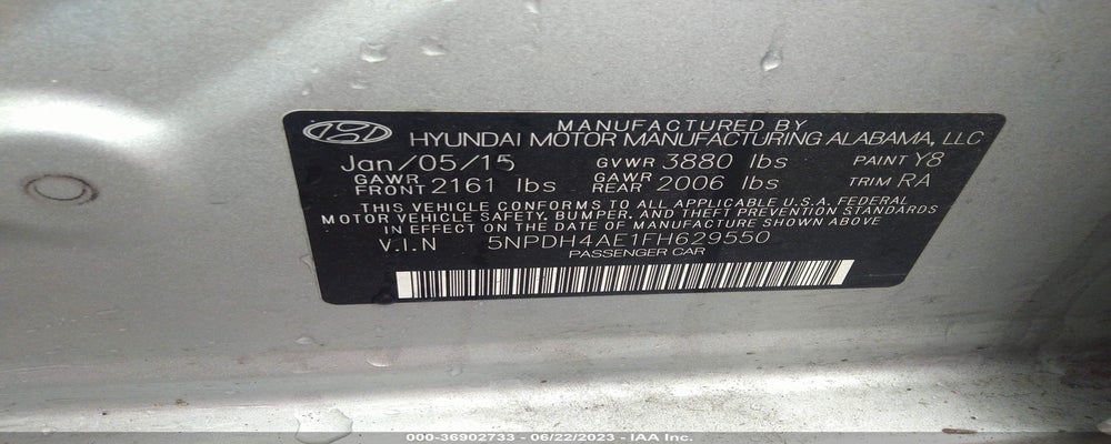 5NPDH4AE1FH629550 2015 HYUNDAI ELANTRA photo no. 9