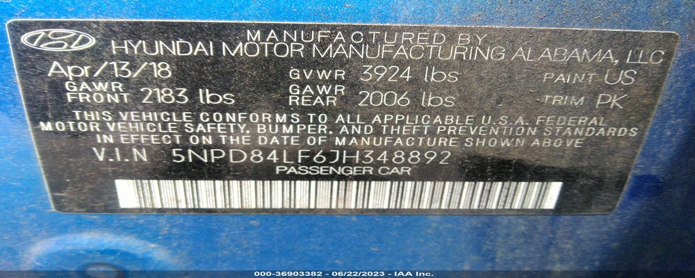 5NPD84LF6JH348892 2018 HYUNDAI ELANTRA photo no. 9