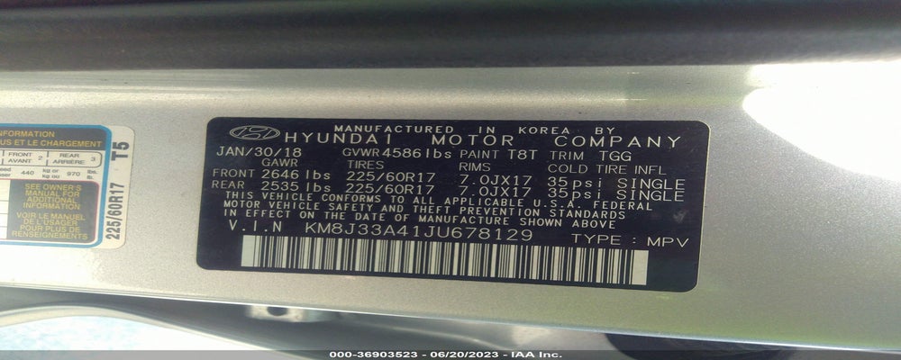 KM8J33A41JU678129 2018 HYUNDAI TUCSON photo no. 9