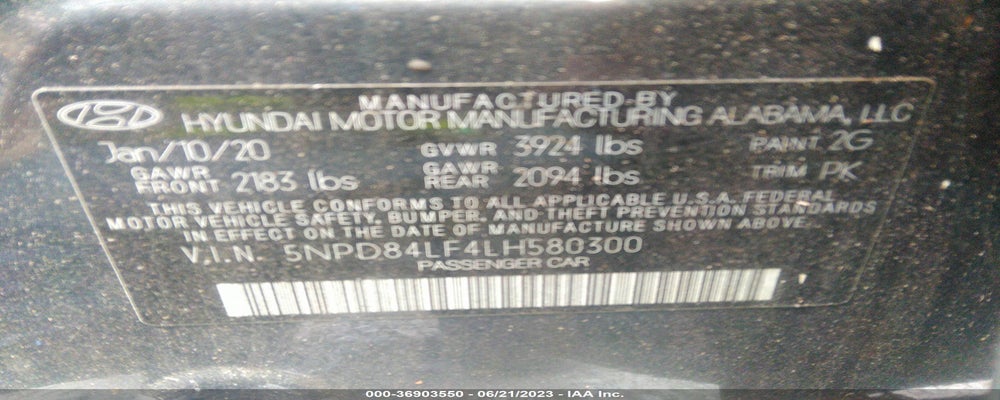 5NPD84LF4LH580300 2020 HYUNDAI ELANTRA photo no. 9