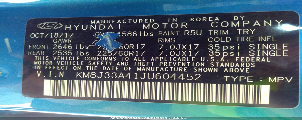 KM8J33A41JU604452 2018 HYUNDAI TUCSON photo no. 9