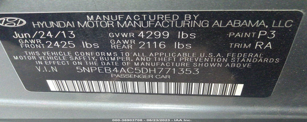 5NPEB4AC5DH771353 2013 HYUNDAI SONATA photo no. 9