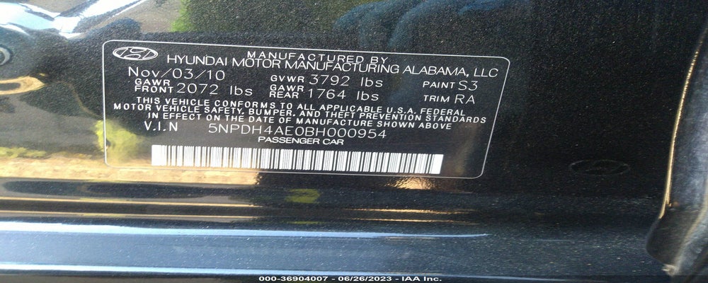 5NPDH4AE0BH000954 2011 HYUNDAI ELANTRA photo no. 9