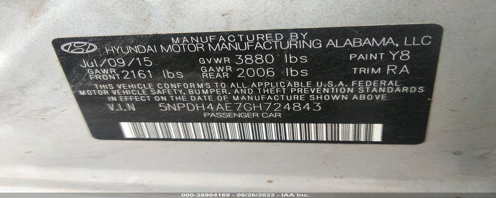 5NPDH4AE7GH724843 2016 HYUNDAI ELANTRA photo no. 9