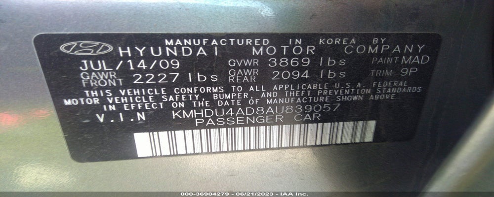 KMHDU4AD8AU839057 2010 HYUNDAI ELANTRA photo no. 9