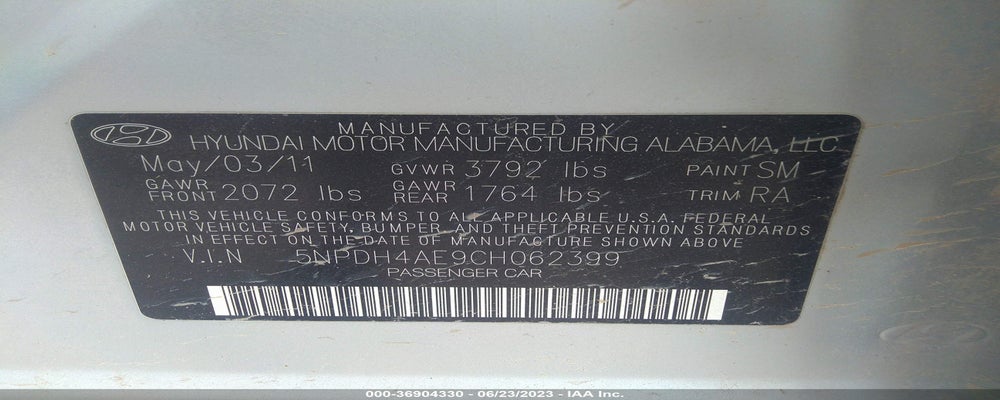 5NPDH4AE9CH062399 2012 HYUNDAI ELANTRA photo no. 9