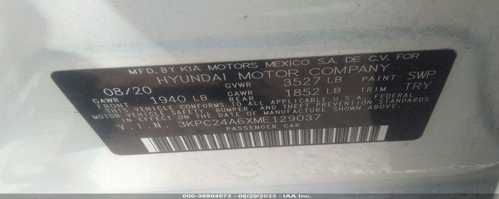 3KPC24A6XME129037 2021 HYUNDAI ACCENT photo no. 9