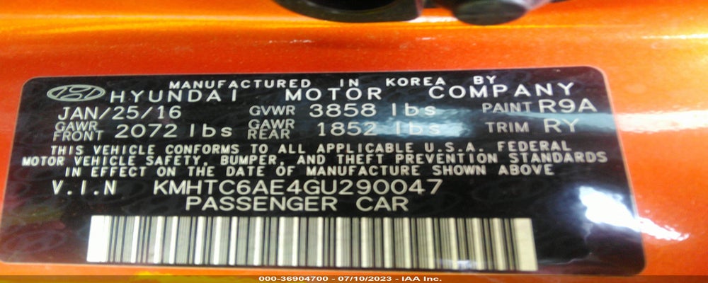 KMHTC6AE4GU290047 2016 HYUNDAI VELOSTER photo no. 9