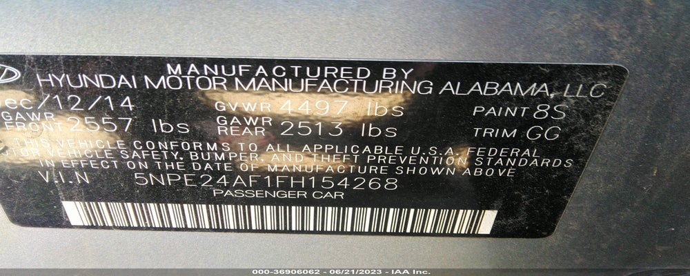 5NPE24AF1FH154268 2015 HYUNDAI SONATA photo no. 9