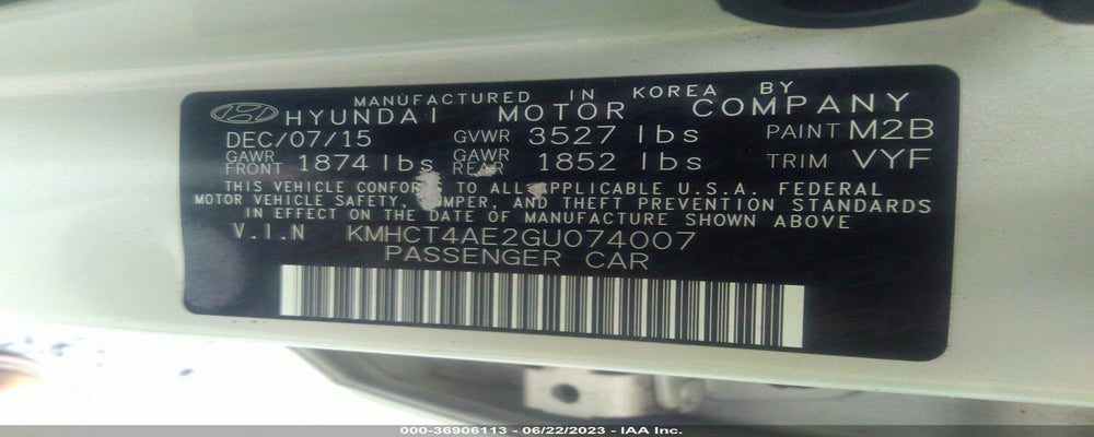KMHCT4AE2GU074007 2016 HYUNDAI ACCENT photo no. 9