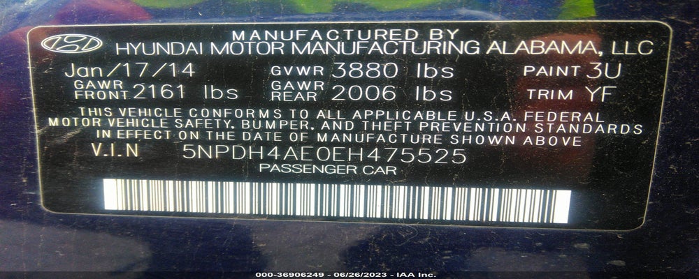 5NPDH4AE0EH475525 2014 HYUNDAI ELANTRA photo no. 9