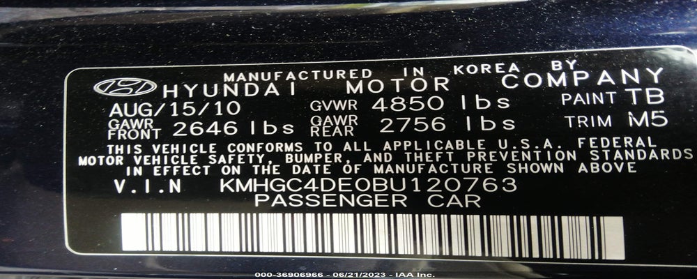 KMHGC4DE0BU120763 2011 HYUNDAI GENESIS photo no. 9