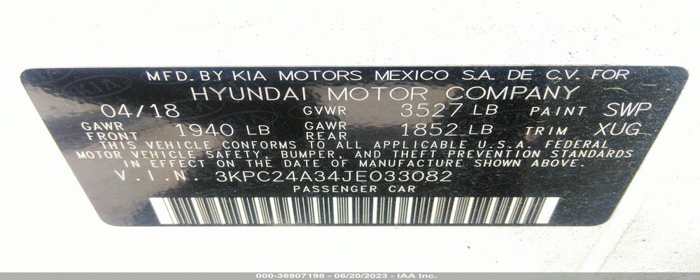 3KPC24A34JE033082 2018 HYUNDAI ACCENT photo no. 9