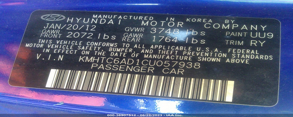 KMHTC6AD1CU057938 2012 HYUNDAI VELOSTER photo no. 9