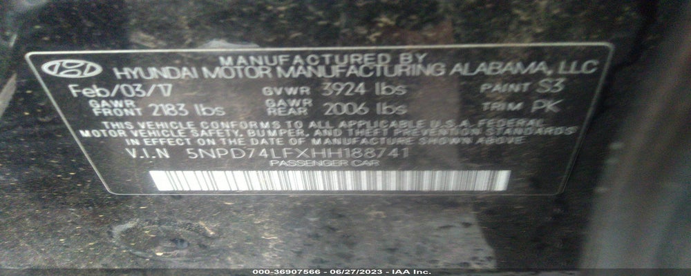 5NPD74LFXHH188741 2017 HYUNDAI ELANTRA photo no. 9